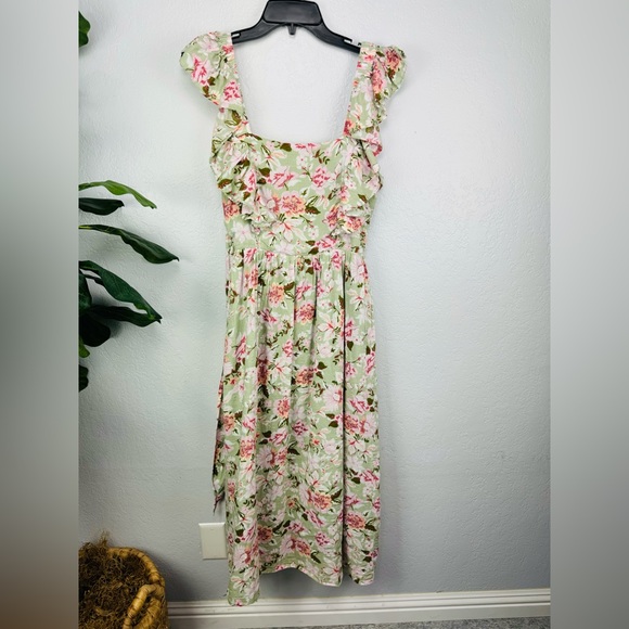 EN SAISON Maris Floral A-Line Dress Fairycore Shabby Chic Ruffle Dress  size S - Picture 2 of 8